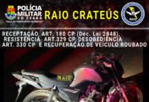 Após perseguição e troca de tiros, polícias do Raio prendem elemento com motocicleta roubada em Crateús